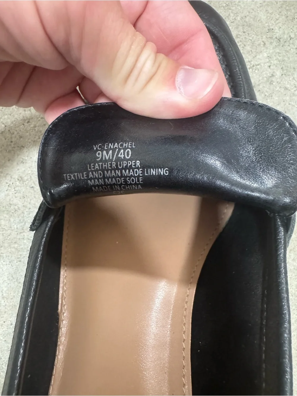 Vince Camuto | Black Leather Block Heel Penny Loafer size 9 women’s - Picture 6 of 10
